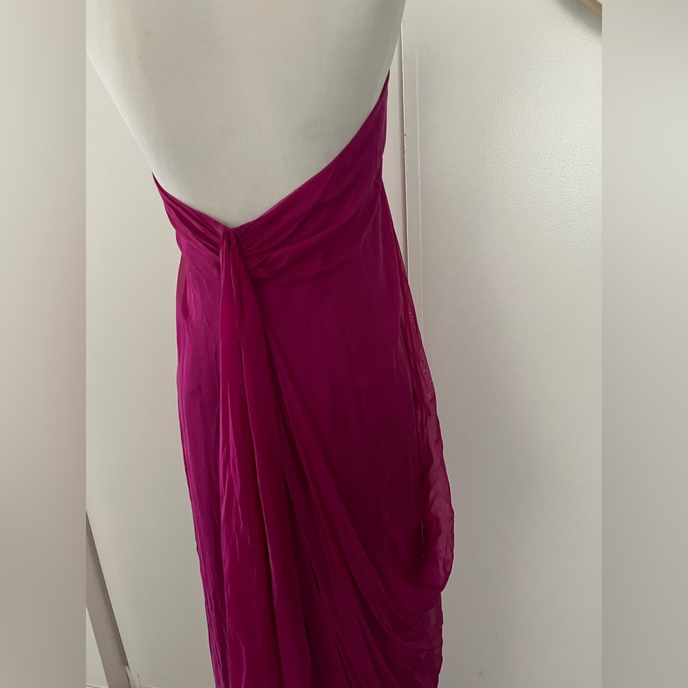 Badgley Mischka Silk Halter Maxi Dress - Picture 4 of 10